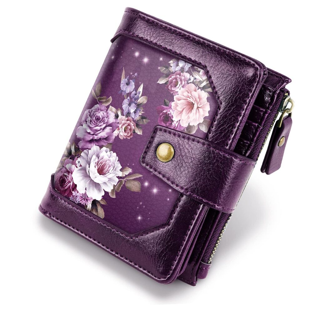 6606 Small Wallet , Rfid Blocking Leather Compact Billfold Rfid Blocking